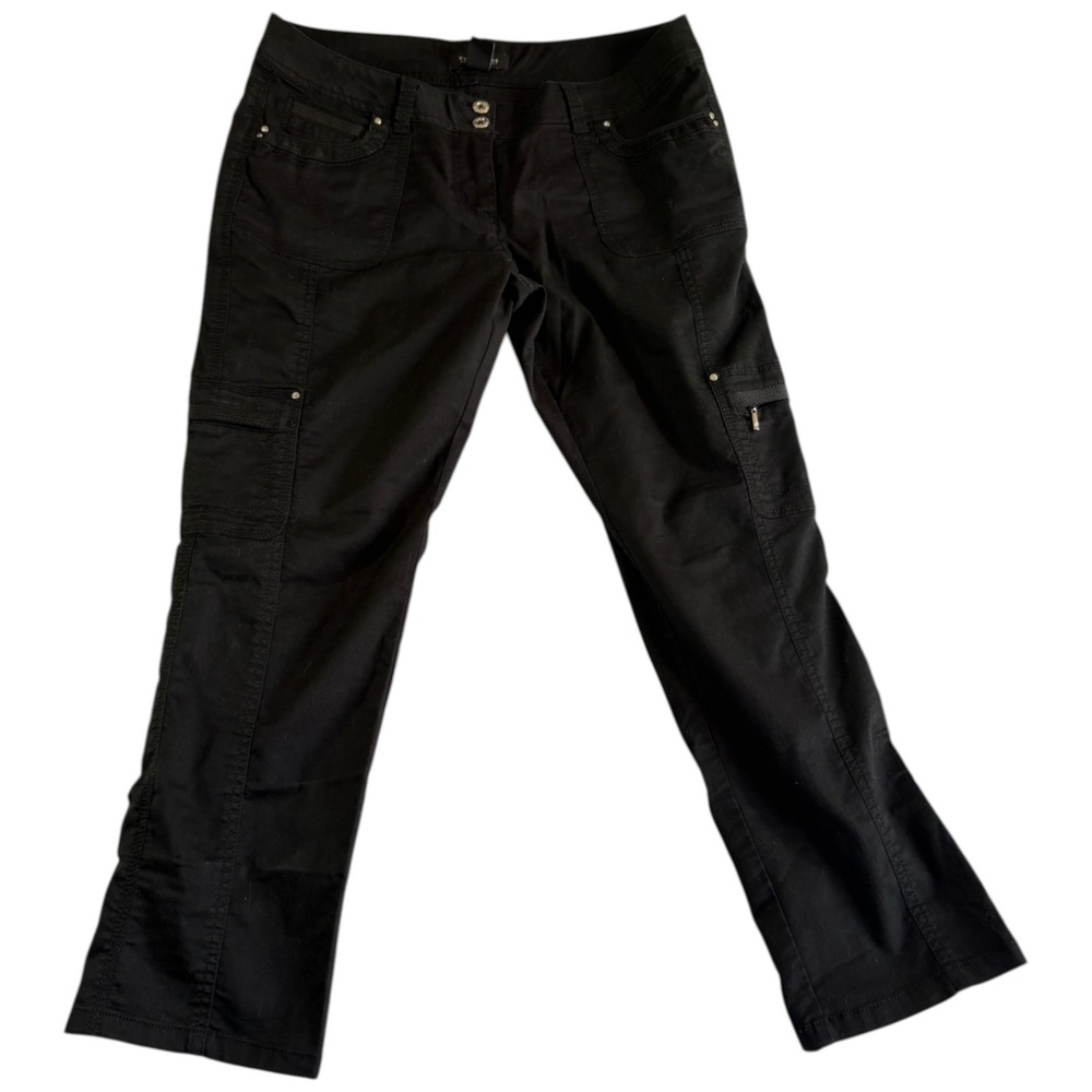 White House Black Market Cargo Pants Womens 4 Black‎ Straight Leg Everyday Wear